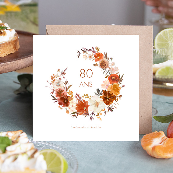 Invitation Anniversaire Adulte Bouquet Parfumé