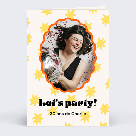 Invitation anniversaire Let’s Party Recto