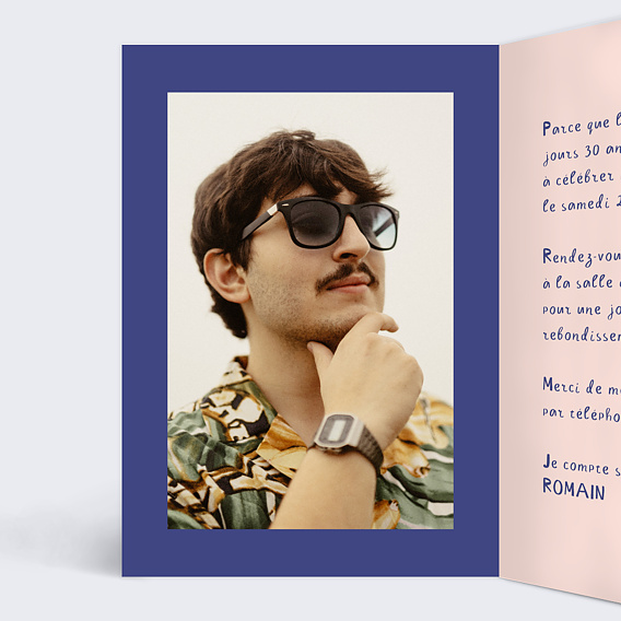 Invitation anniversaire Grande Cuite Intérieur Gauche