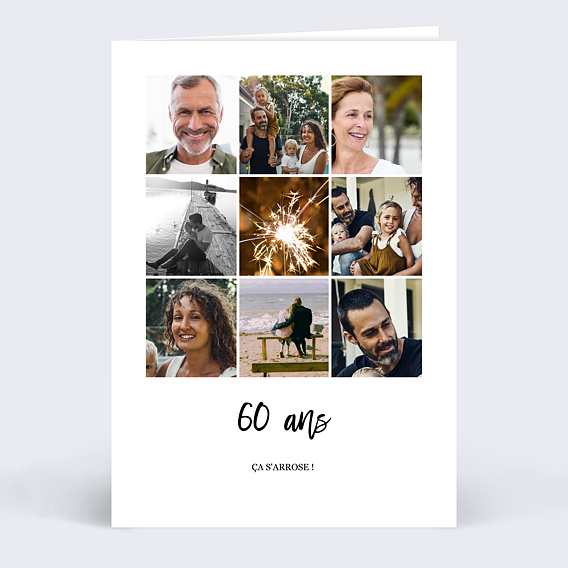 Invitation Anniversaire Adulte Multiphoto Chic