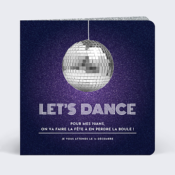 Invitation Anniversaire Adulte Boule Disco