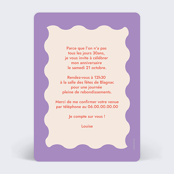 Invitation Anniversaire Adulte Jolie fleur