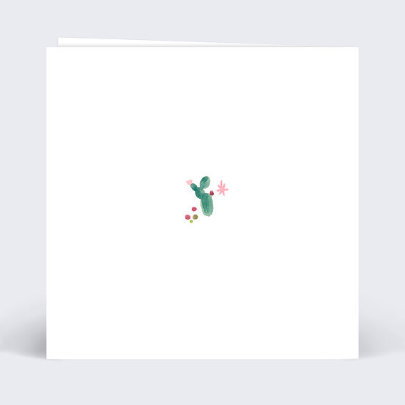 Invitation anniversaire Cactus Verso
