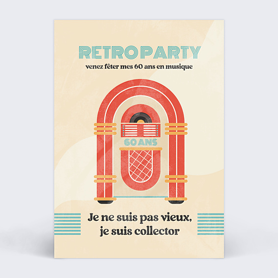 Invitation Anniversaire Adulte Rétro Juke Box