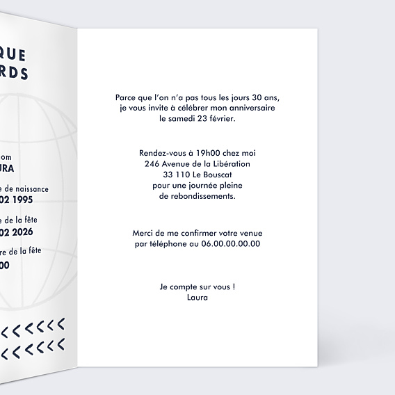 Invitation Anniversaire Adulte Passeport