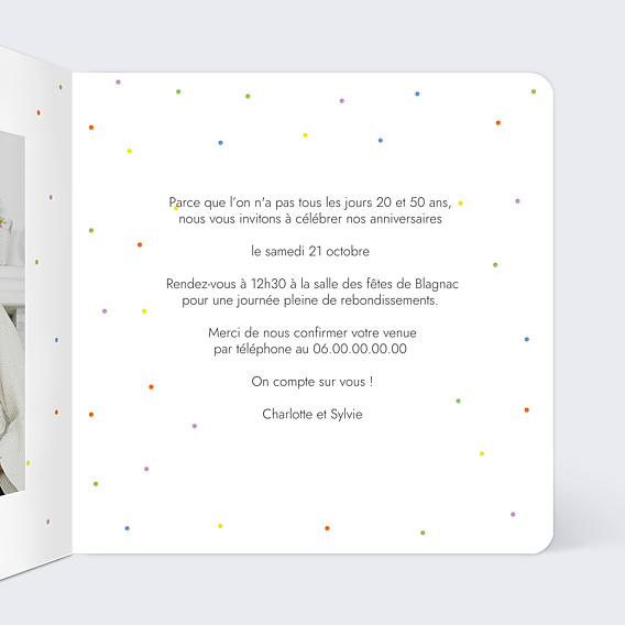 Invitation Anniversaire Adulte Deux Anniversaires