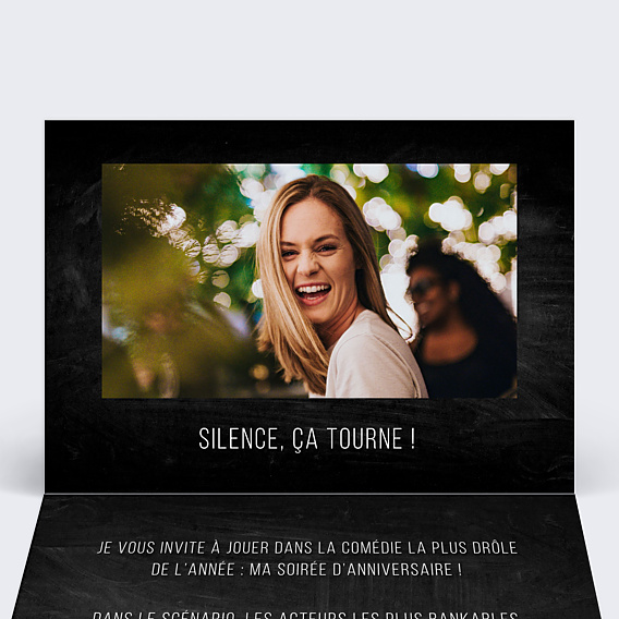Invitation Anniversaire Adulte Clap Tournage