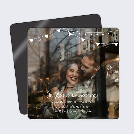 Invitation Anniversaire Adulte Fanions Bucoliques Pleine Page