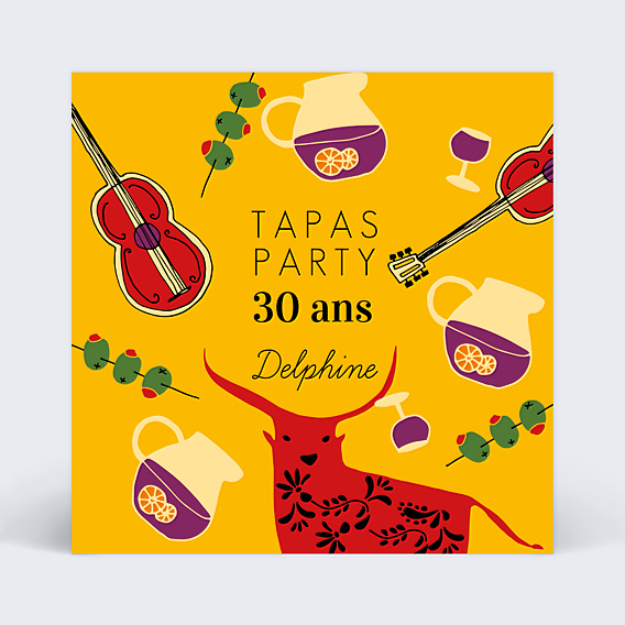 Invitation Anniversaire Adulte Tapas Party