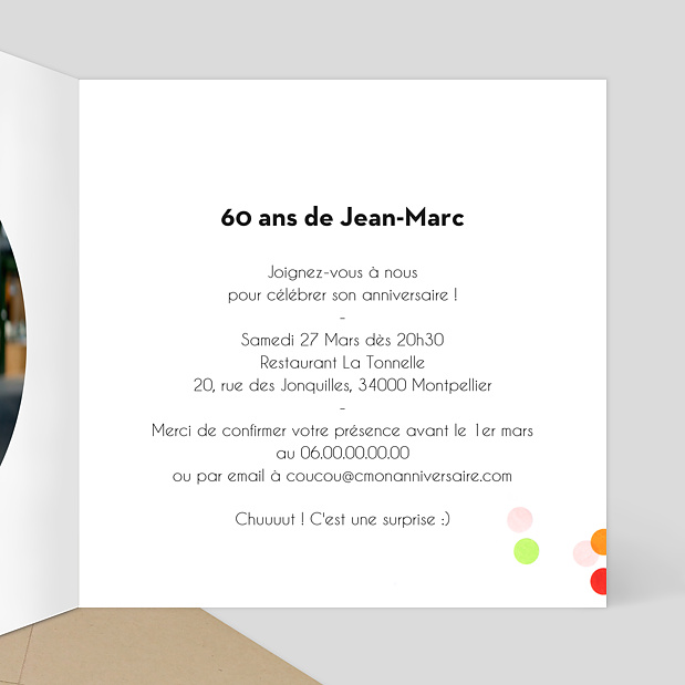 Invitation Anniversaire Party 60 Intérieur Droit