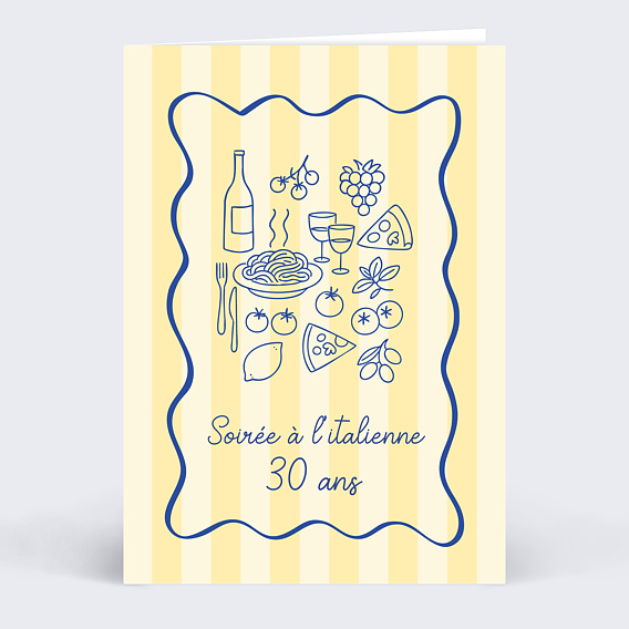Invitation anniversaire Soirée à l'italienne