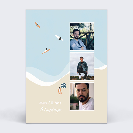 Invitation anniversaire Surfer Vibe