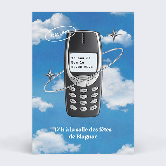 Invitation Anniversaire Adulte Téléphone vintage