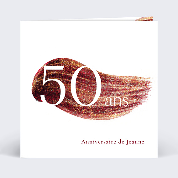 Invitation anniversaire Texture Grenat