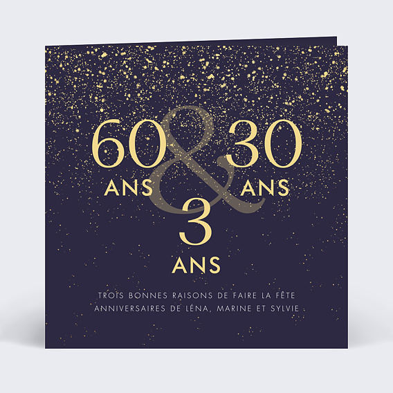 Invitation anniversaire Triple pluie de fête