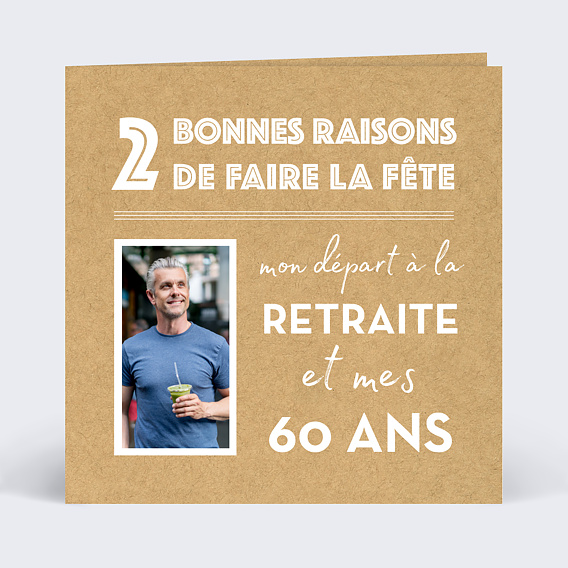 Invitation Anniversaire 60 ans - Popcarte