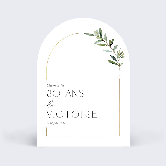 Invitation anniversaire Végétal chic