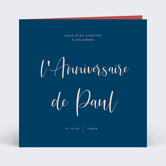 Invitation anniversaire Velours