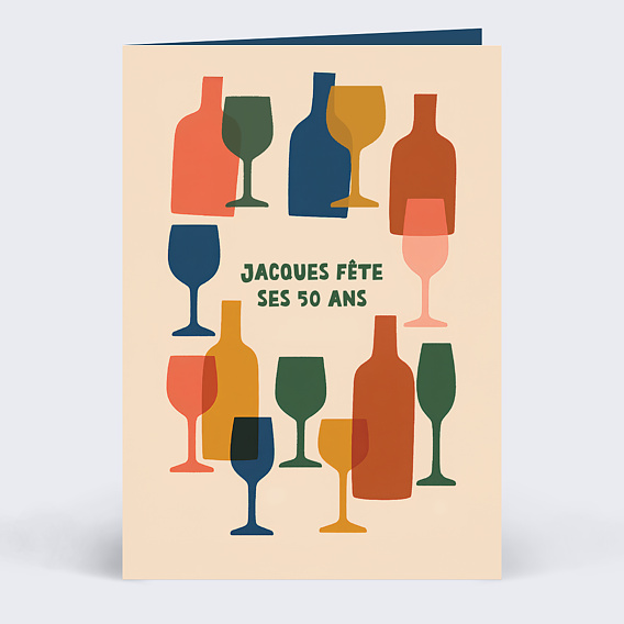 Invitation anniversaire Verres colorés