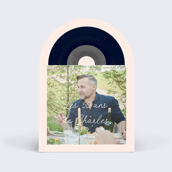 Invitation Anniversaire Adulte Vinyle