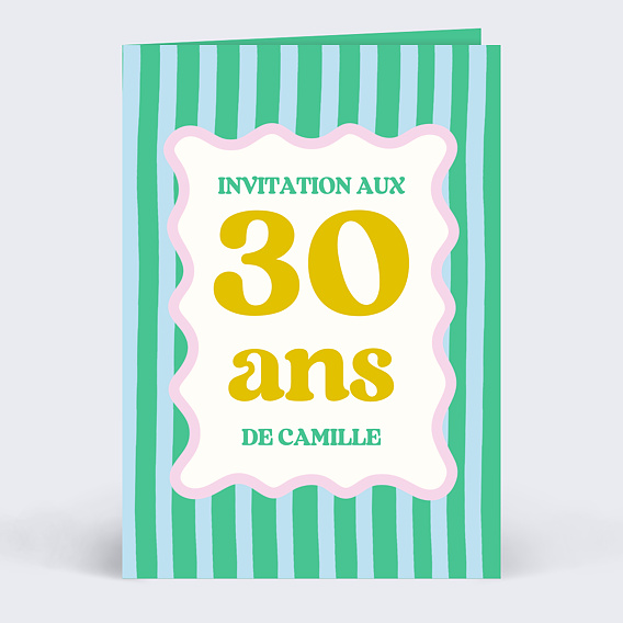 Invitation anniversaire Wavy stripes
