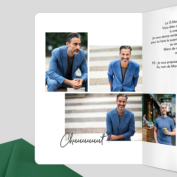 Invitation anniversaire Multi Photos Intérieur Gauche