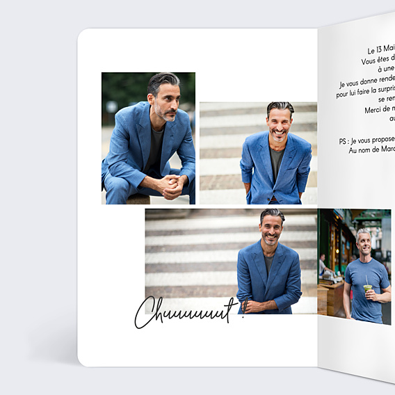 Invitation Anniversaire Adulte Multi Photos 