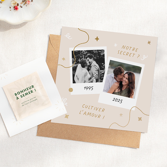 Invitation anniversaire de mariage Cultiver l’amour
