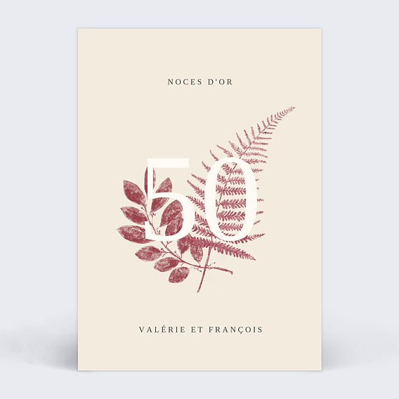 Invitation anniversaire mariage Esprit Floral