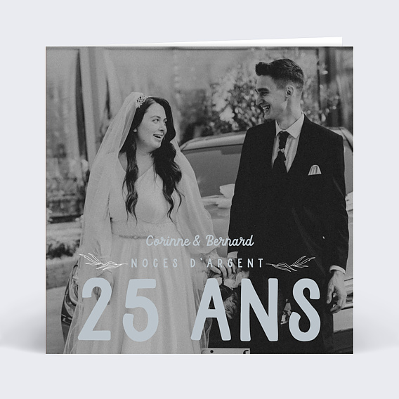 Invitation anniversaire mariage Photo mariage 25 ans