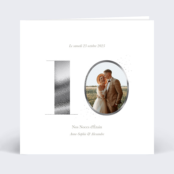 Invitation anniversaire mariage Photo souvenir 10