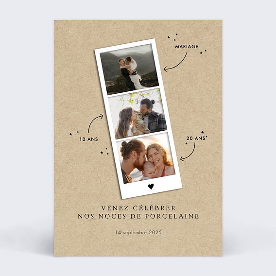 Invitation anniversaire mariage Photomaton Fête