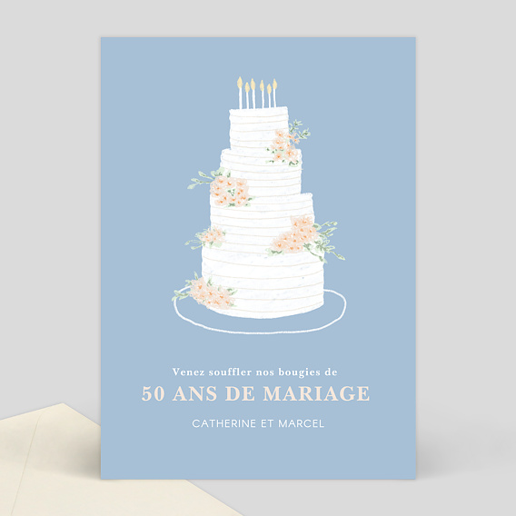 Invitation anniversaire de mariage Pièce Montée