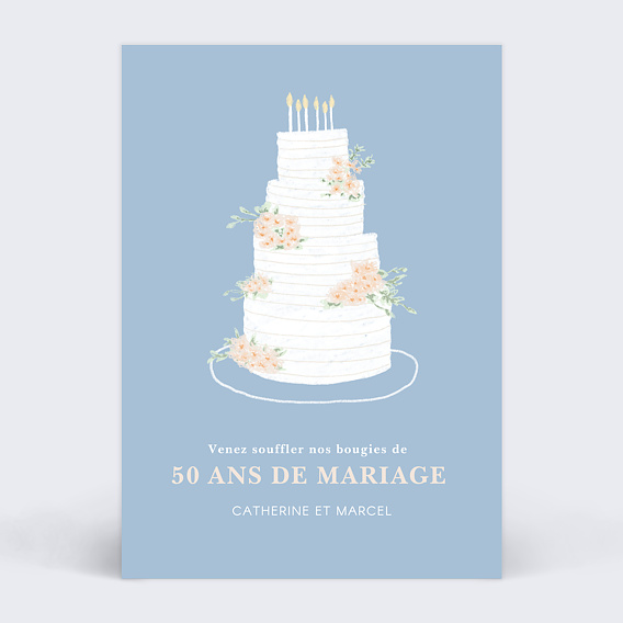 Invitation anniversaire mariage Pièce Montée