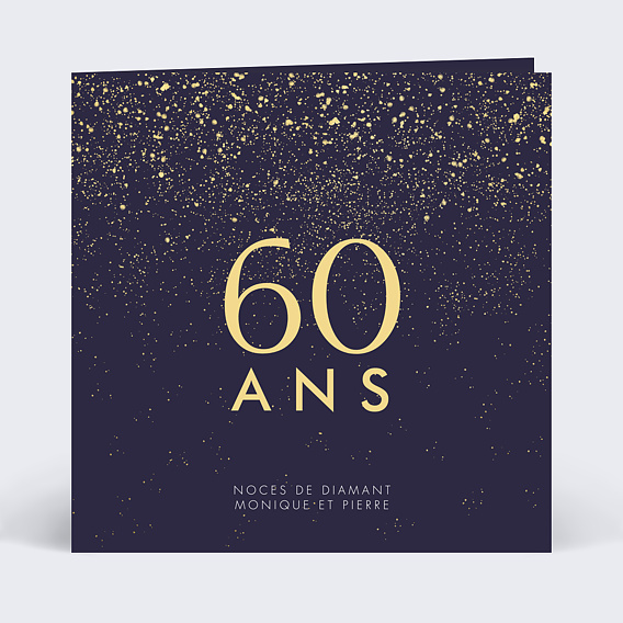 Invitation Anniversaire 60 Ans Bougie Bleu gratuit à imprimer (carte 3442)