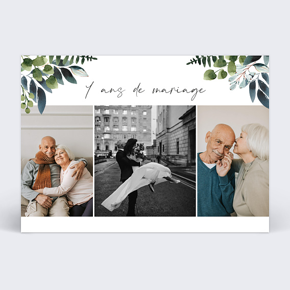 Invitation anniversaire mariage Idylle Végétale