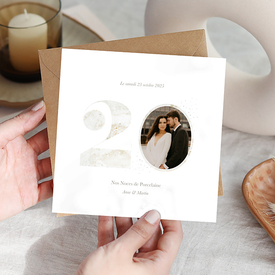 Invitation anniversaire mariage Photo souvenir 20 Après 1