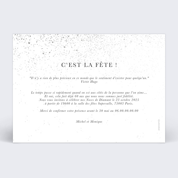 Invitation anniversaire mariage Nos Années Verso