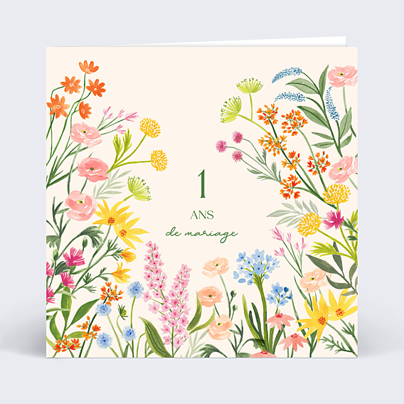 Invitation anniversaire mariage Jardin Romantique