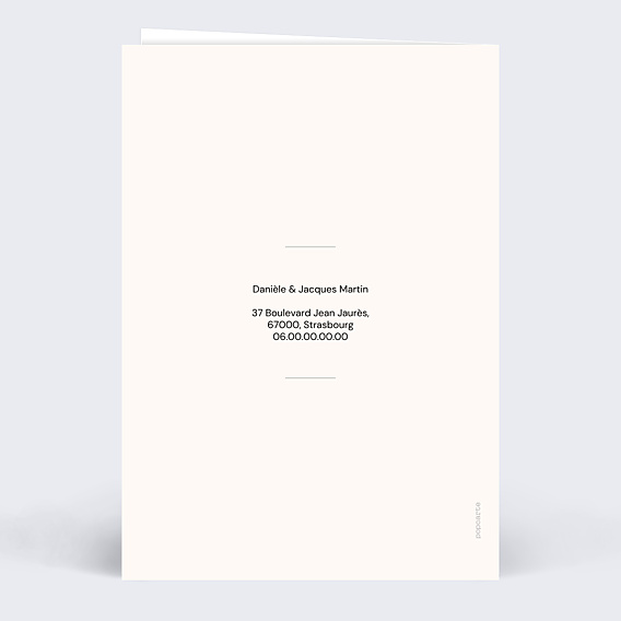 Invitation anniversaire de mariage Portrait minimaliste aligné