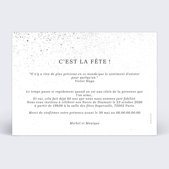 Invitation anniversaire de mariage Nos Années