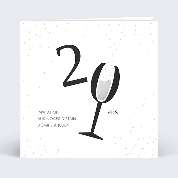 Invitation anniversaire mariage Levons nos Verres Chiffres