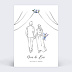 Invitation anniversaire mariage Couple fleuris