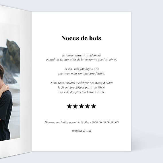 Invitation anniversaire de mariage Grande affiche