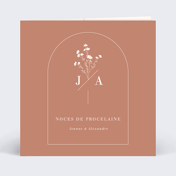 Invitation anniversaire mariage Botanica