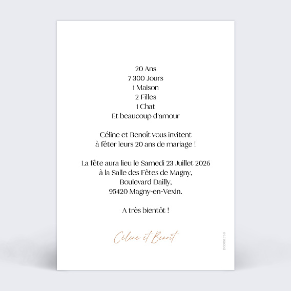 Invitation anniversaire de mariage Couronne Printanière avec Photo
