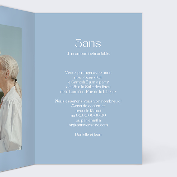 Invitation anniversaire de mariage Alliances et Ruban