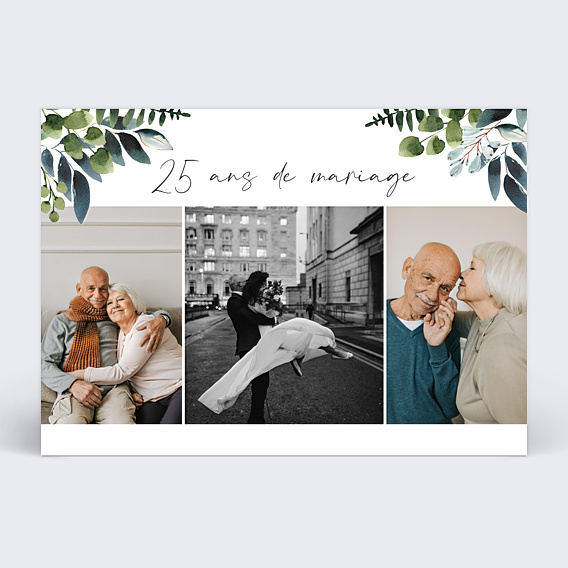 Invitation anniversaire mariage Idylle Végétale