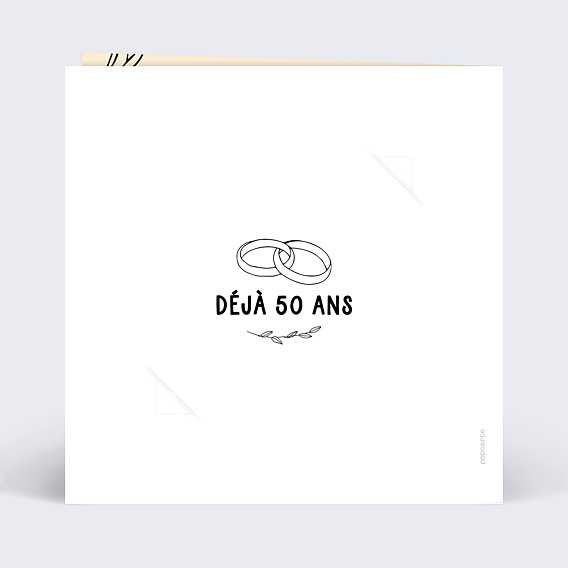 Invitation anniversaire mariage Année en grand avec Graines Verso