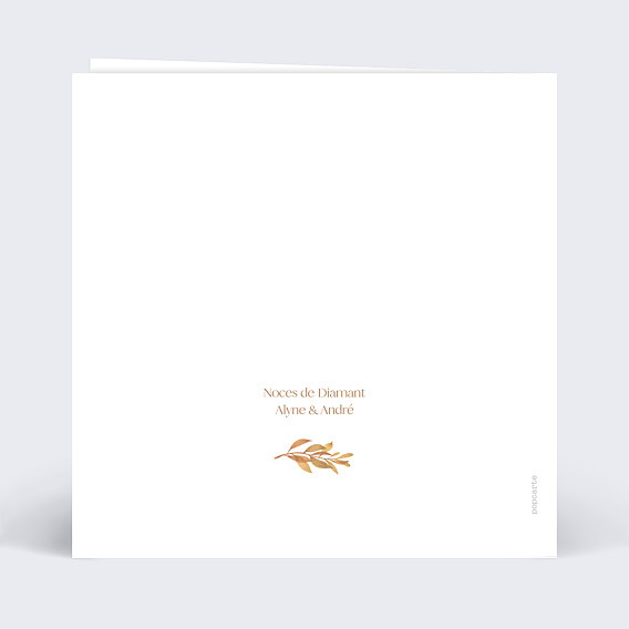 Invitation anniversaire mariage Couronne Printanière Verso